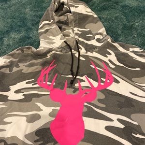 Country Girl camo hoodie with hot pink deer.